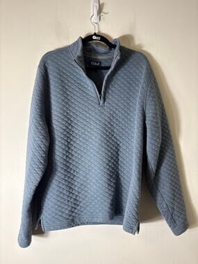 Men's Oxford Blue Long Sleeve Quilted Pullover Sz XL